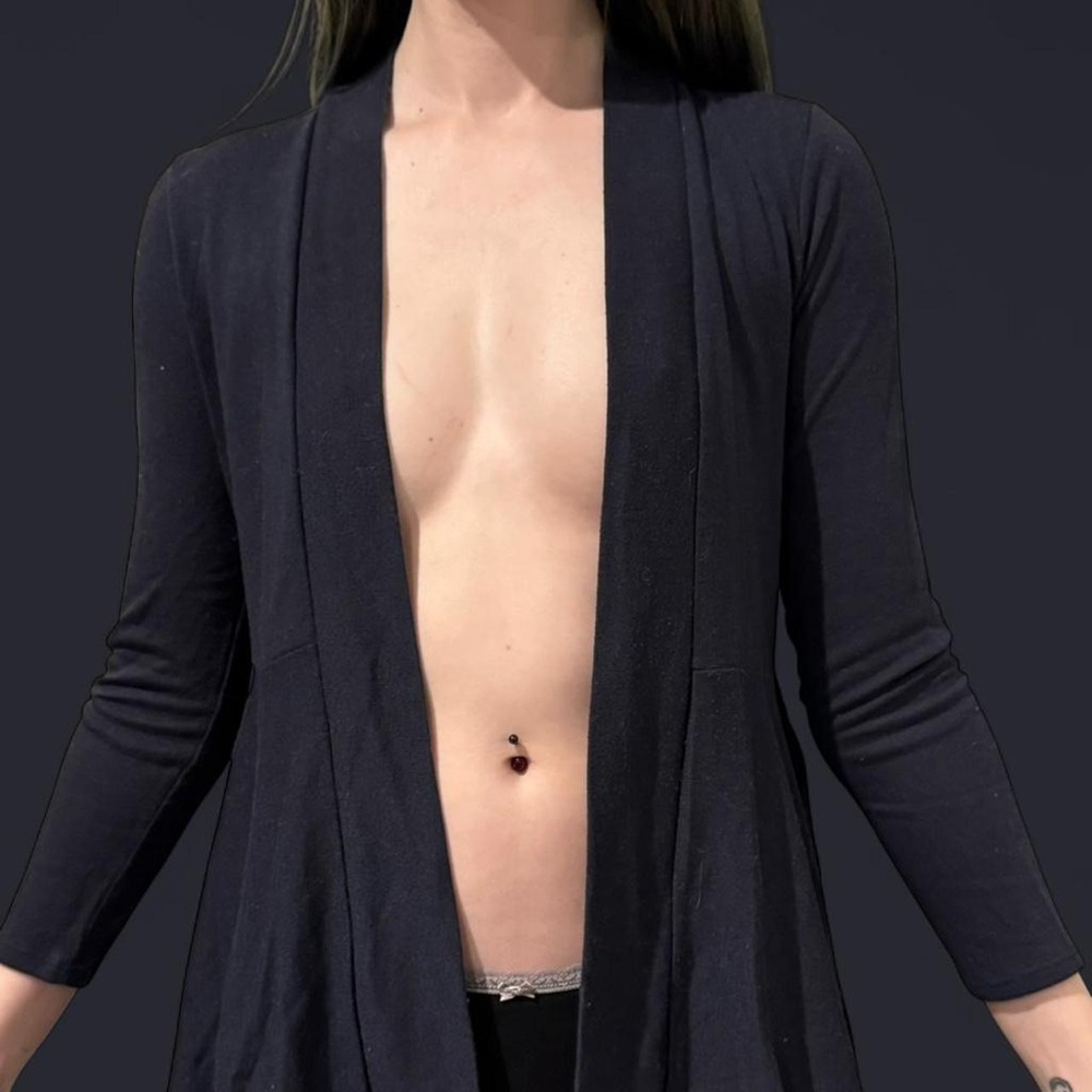 Navy Blue / Cardigan / Carol Rose / Lightweight Coverup / Size S